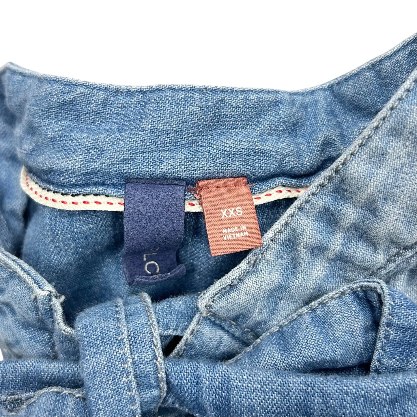 Top Long Sleeve By Pilcro In Blue Denim, Size: Xxs