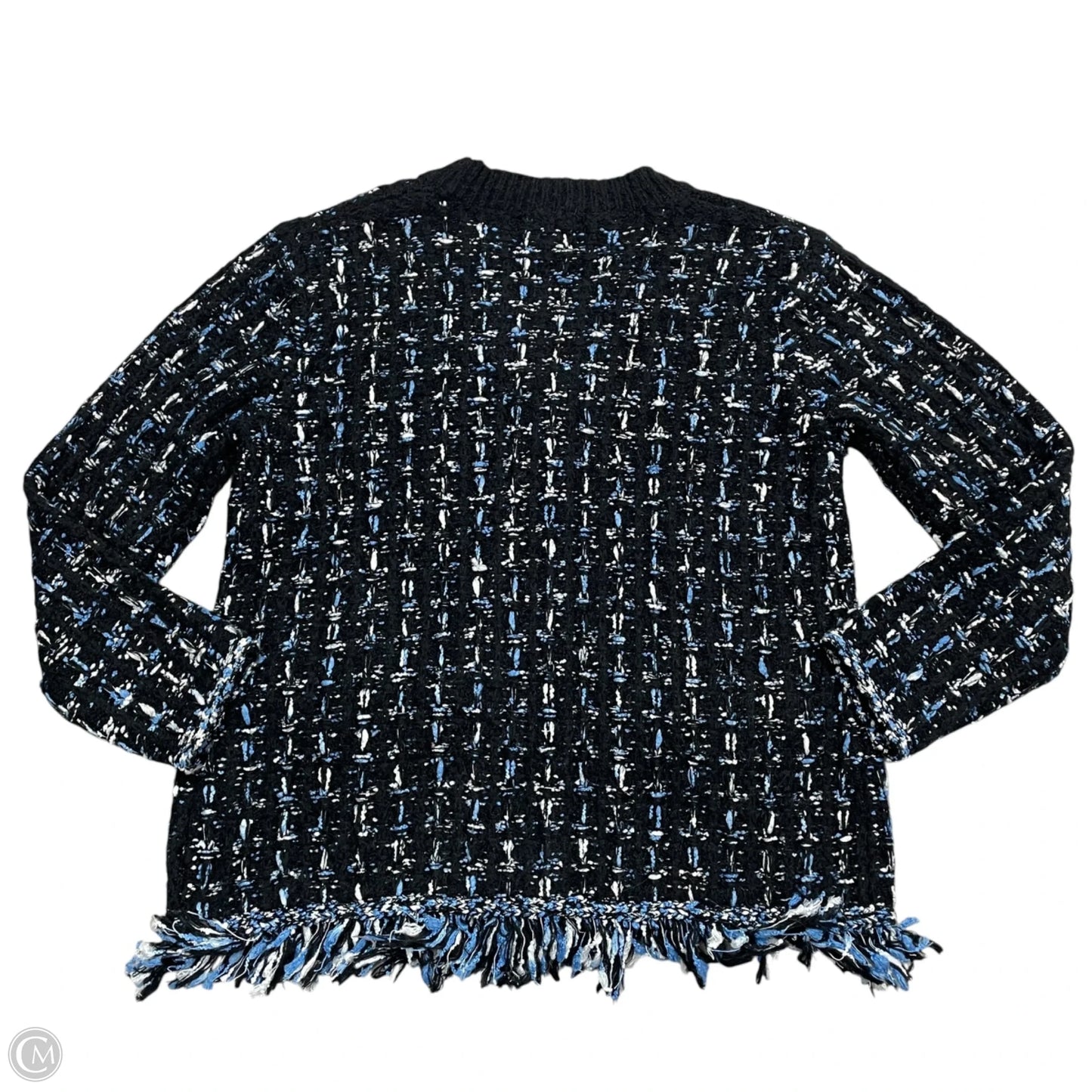 Sweater Cardigan By Anthropologie In Black & Blue, Size: S
