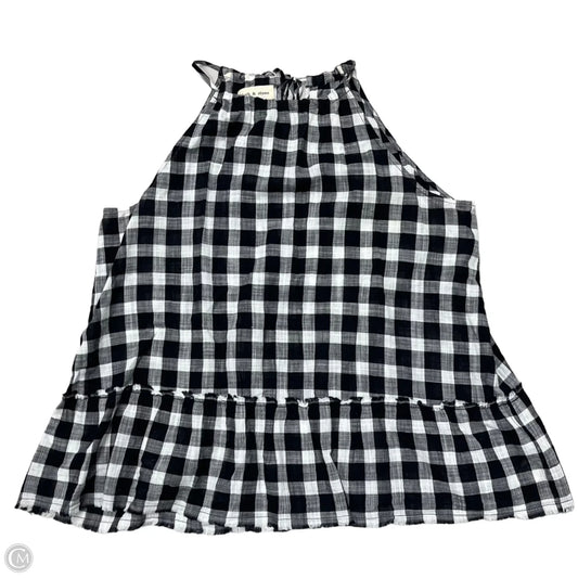 Top Sleeveless By Cloth & Stone In Black & White, Size: L