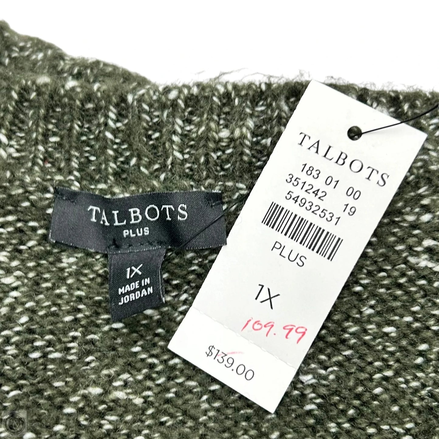 Dress Sweater By Talbots In Green, Size: 1x