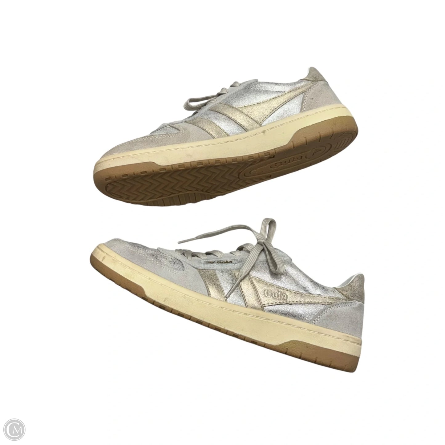 Shoes Sneakers By Gola In Gold & Silver, Size: 7