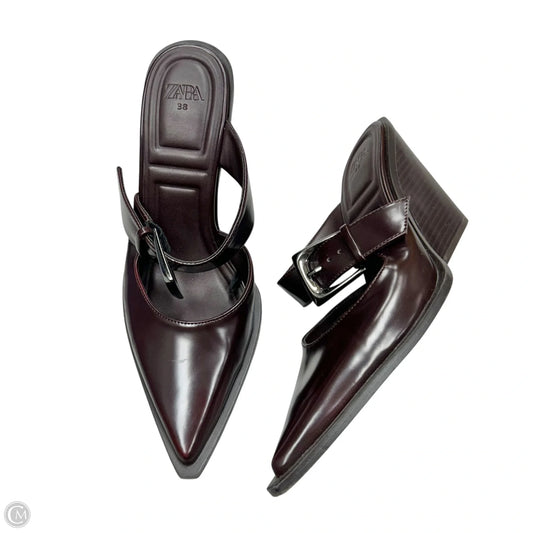 Shoes Heels Block By Zara In Purple, Size: 7.5