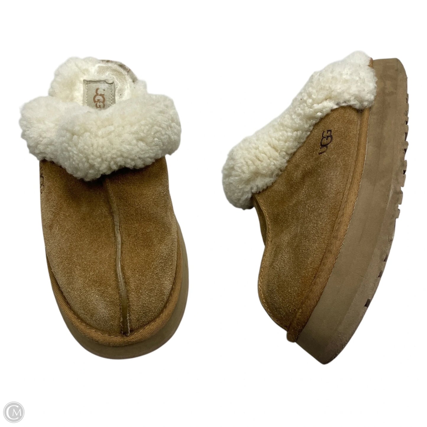 Slippers Designer By Ugg In Tan, Size: 8