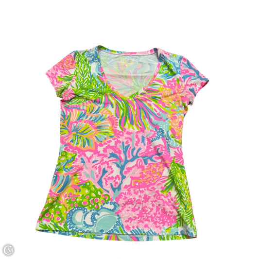 Top Short Sleeve Designer By Lilly Pulitzer In Multi-colored, Size: Xxs