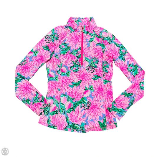 Top Long Sleeve Designer By Lilly Pulitzer In Green & Pink, Size: M