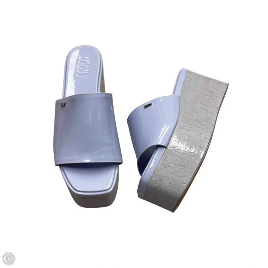 Sandals Heels Wedge By Dkny In Blue, Size: 8.5