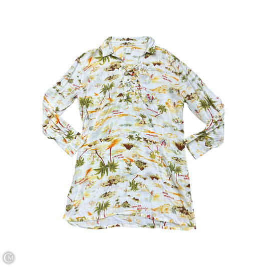 Dress Casual Short By C And C In White & Yellow, Size: Xl