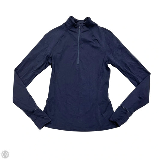 Athletic Top Long Sleeve Collar By Lululemon In Navy, Size: S