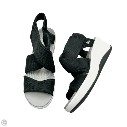 Sandals Heels Wedge By Clarks In Black, Size: 7