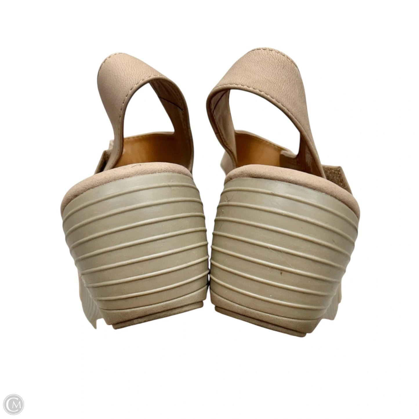 Sandals Heels Wedge By Clarks In Tan, Size: 7
