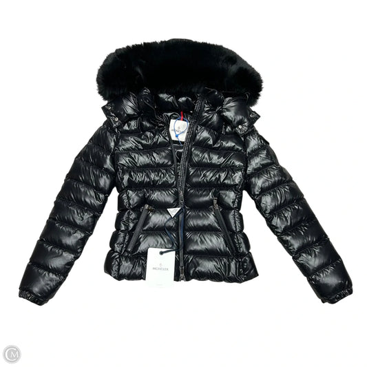 Coat Luxury Designer By Moncler In Black, Size: Xs