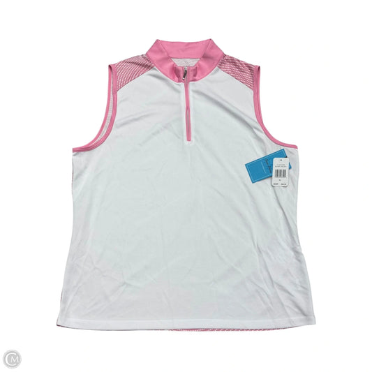 Athletic Top Short Sleeve By Court Haley In Pink & White, Size: Xl