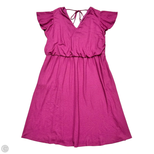 Dress Casual Midi By London Times In Purple, Size: 2x