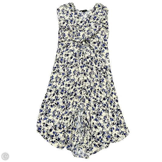 Dress Casual Midi By Ellos In Blue & Cream, Size: 2x