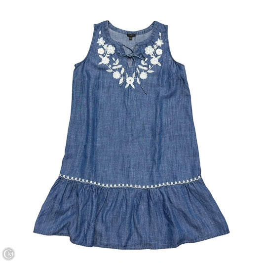 Dress Casual Midi By Talbots In Blue Denim, Size: Mp