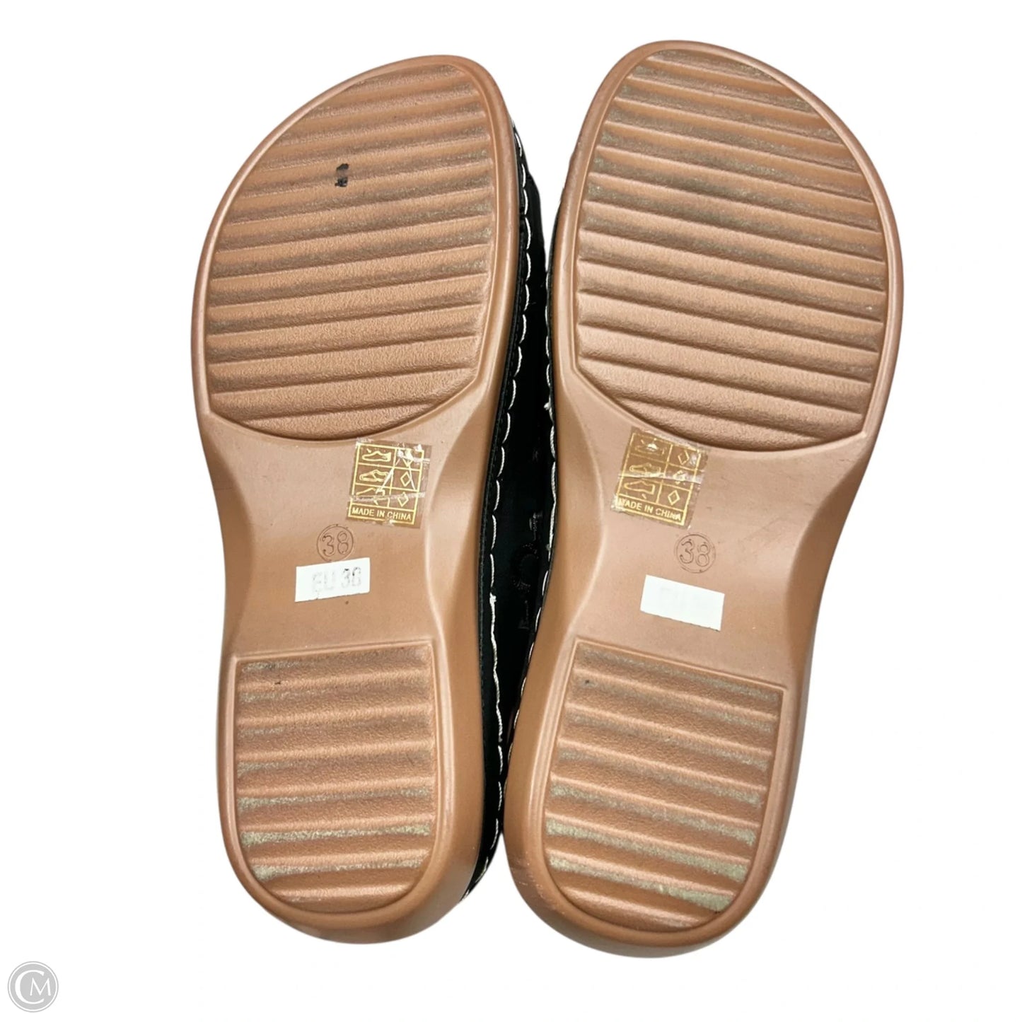 Sandals Heels Wedge In Black, Size: 7.5