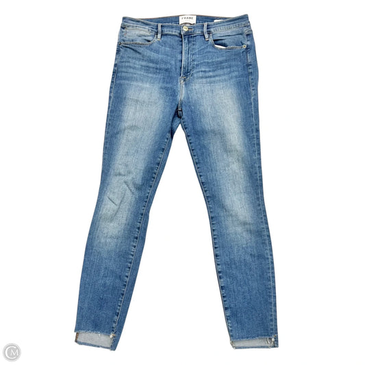 Jeans Skinny By Frame In Blue Denim, Size: 12