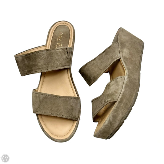 Sandals Heels Wedge By Me Too In Taupe, Size: 6