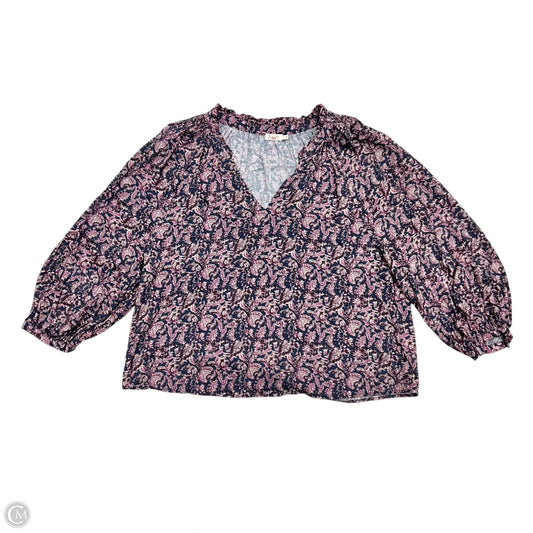 Top Long Sleeve By Faherty In Blue & Purple, Size: M