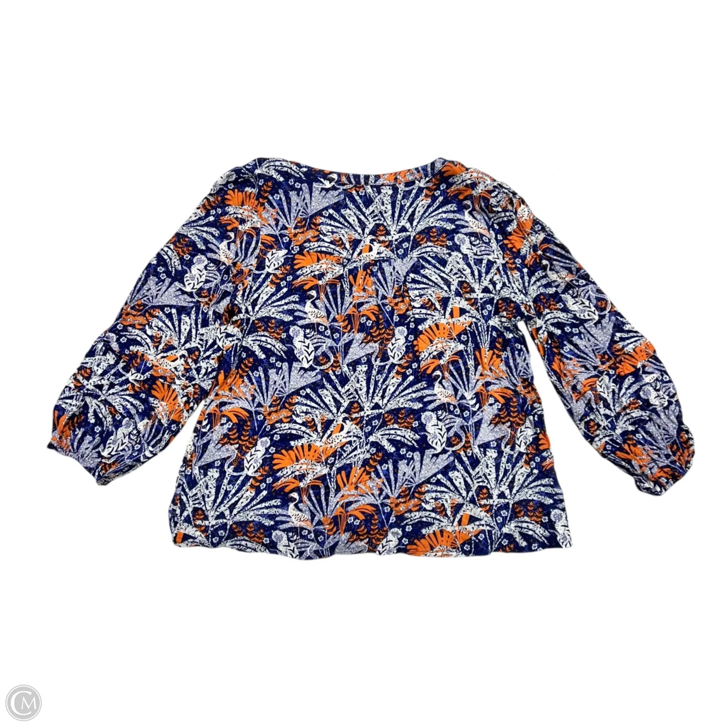Top Long Sleeve By Maeve In Blue & Orange, Size: M