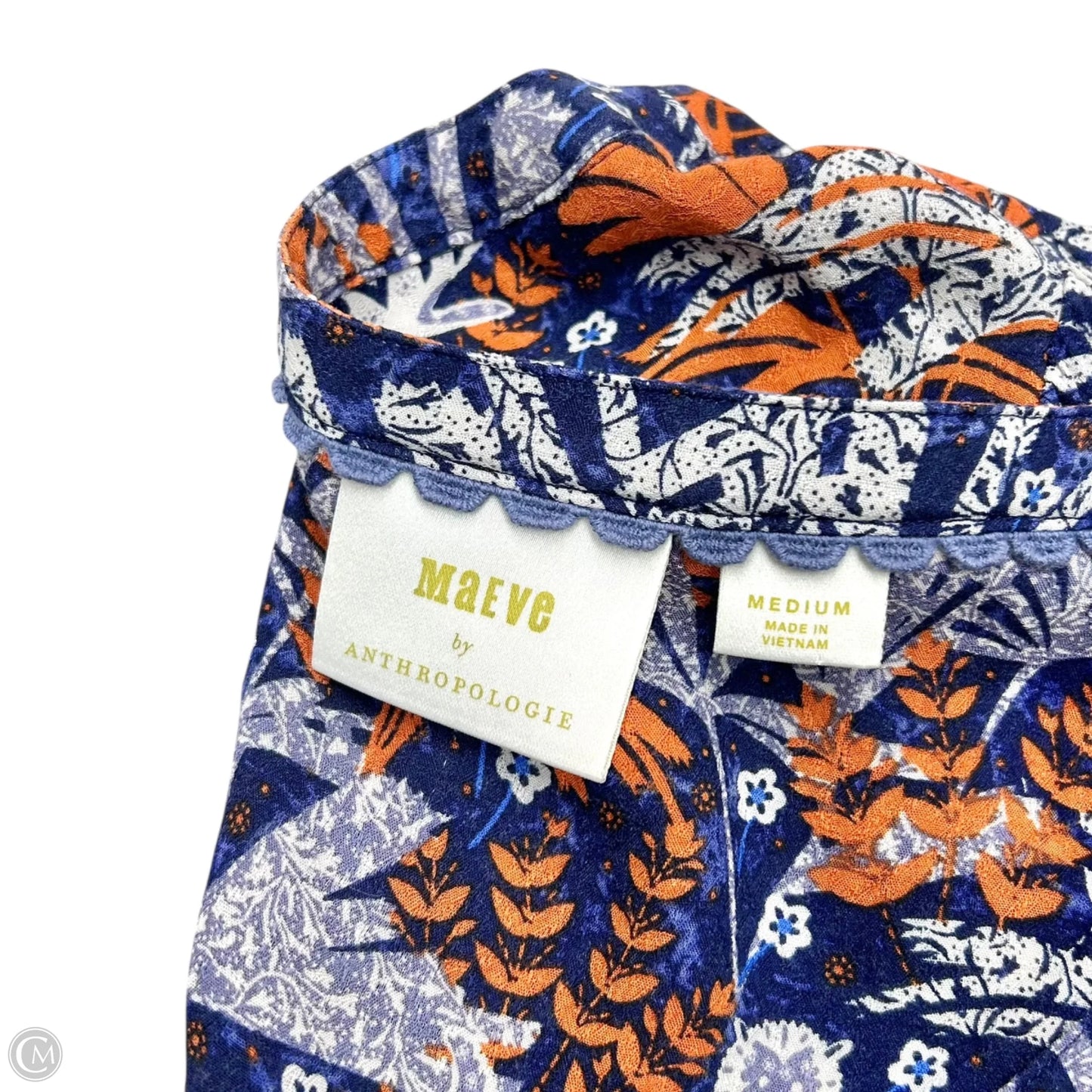 Top Long Sleeve By Maeve In Blue & Orange, Size: M