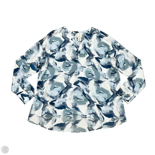 Top Long Sleeve By Joie In Blue & White, Size: M