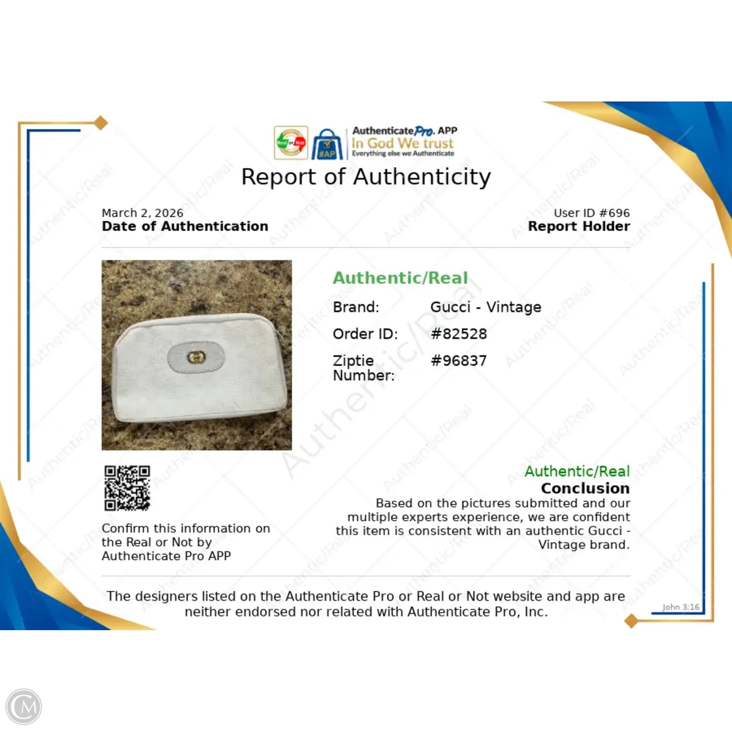 Makeup Bag Luxury Designer By Gucci, Size: Medium