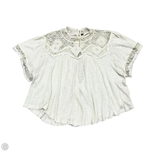 Top Short Sleeve By Free People In Cream, Size: M