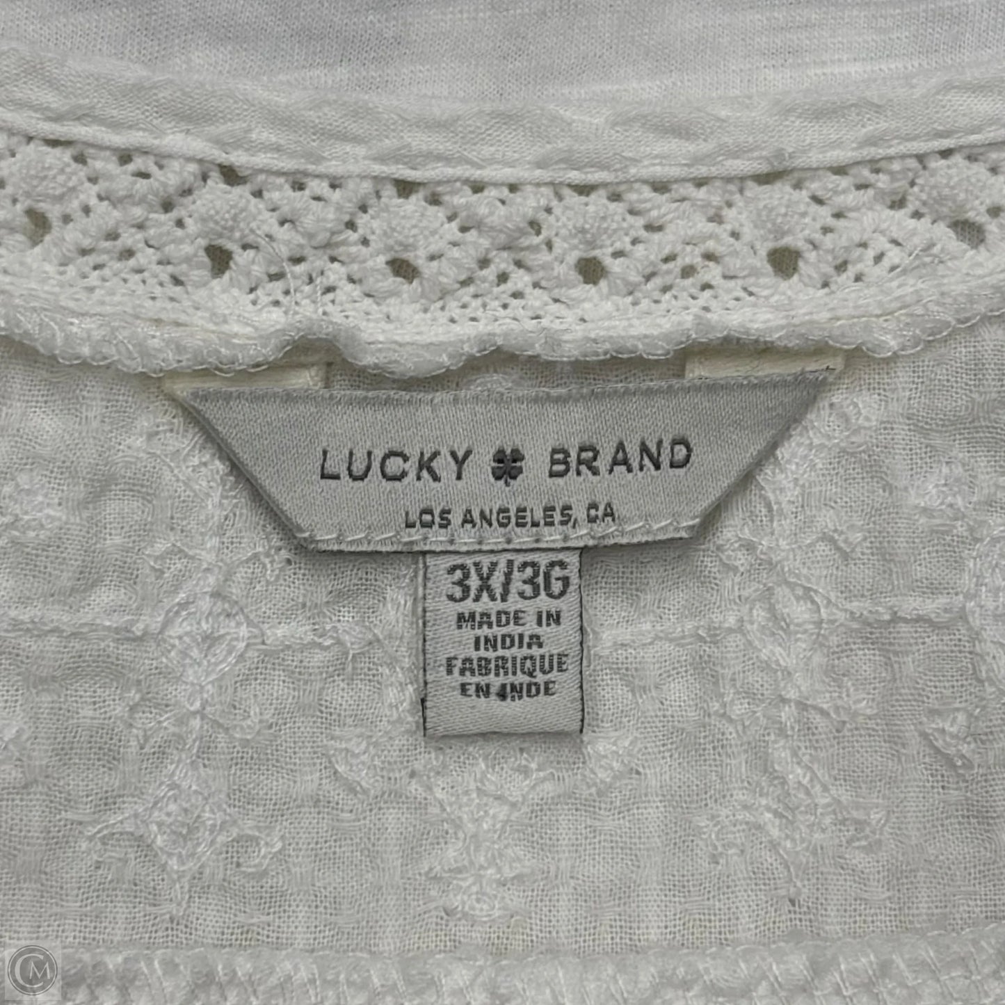 Tank Top By Lucky Brand In White, Size: 3x