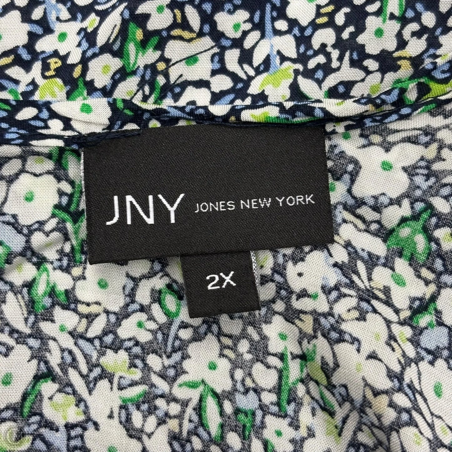 Top Short Sleeve By Jones New York In Blue & Green, Size: 2x