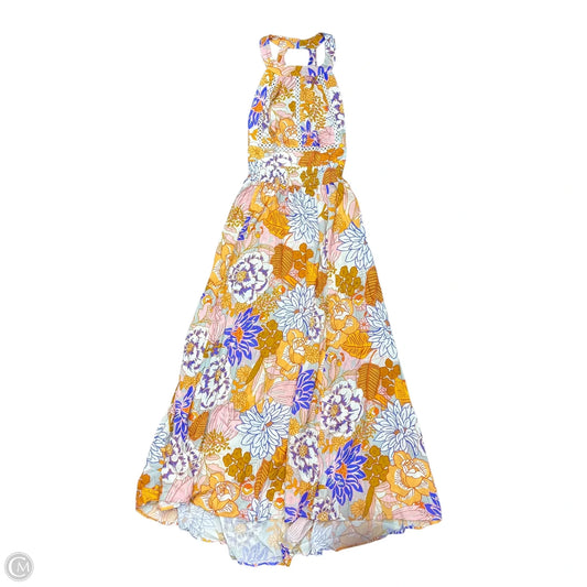 Dress Casual Midi By  In Orange & Purple, Size: M