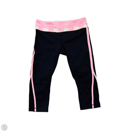Athletic Leggings Capris By Lululemon In Black & Pink, Size: L