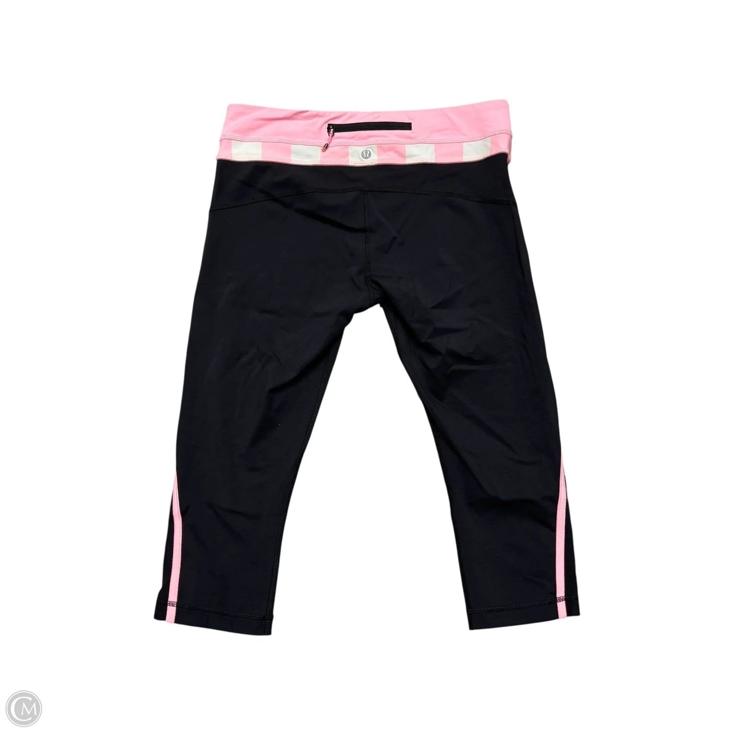 Athletic Leggings Capris By Lululemon In Black & Pink, Size: L