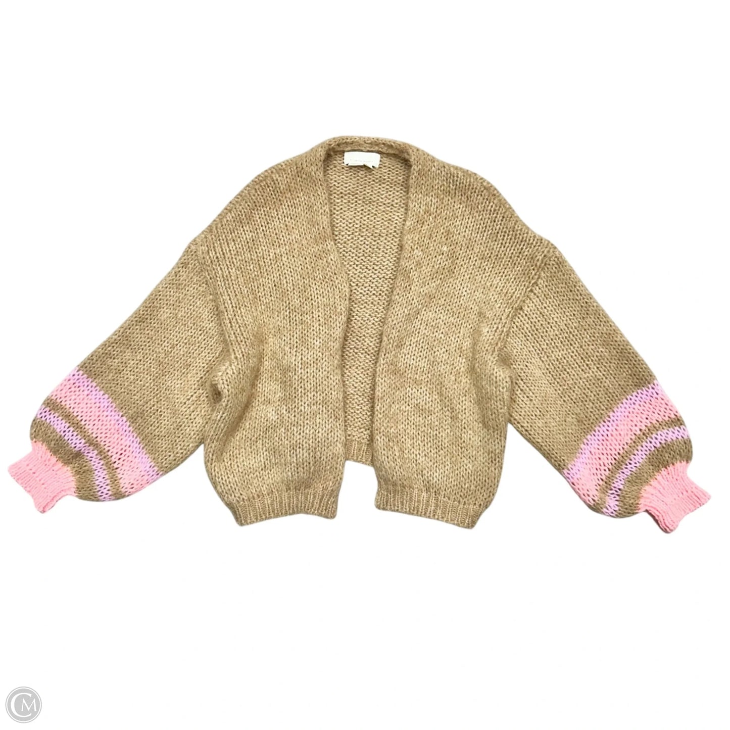 Sweater Cardigan By Anthropologie In Pink & Tan, Size: Osfm