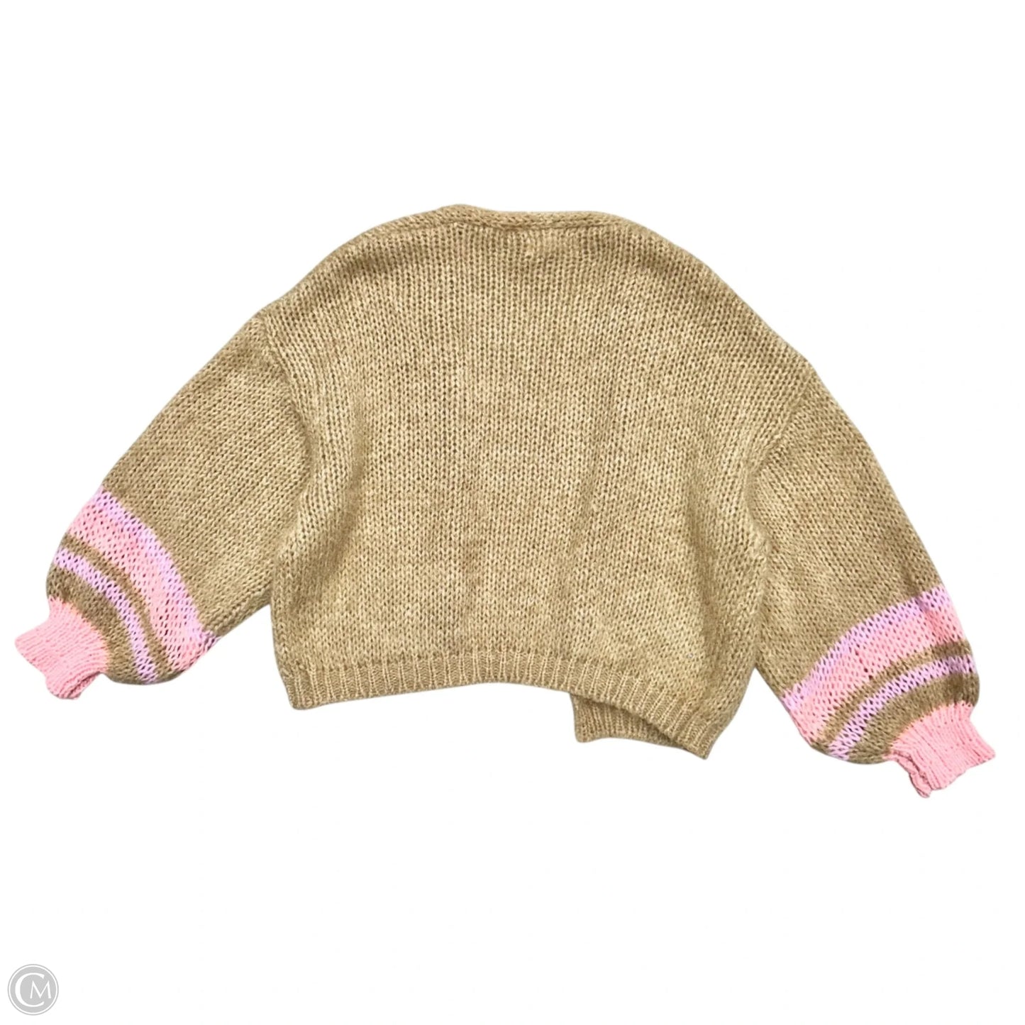 Sweater Cardigan By Anthropologie In Pink & Tan, Size: Osfm