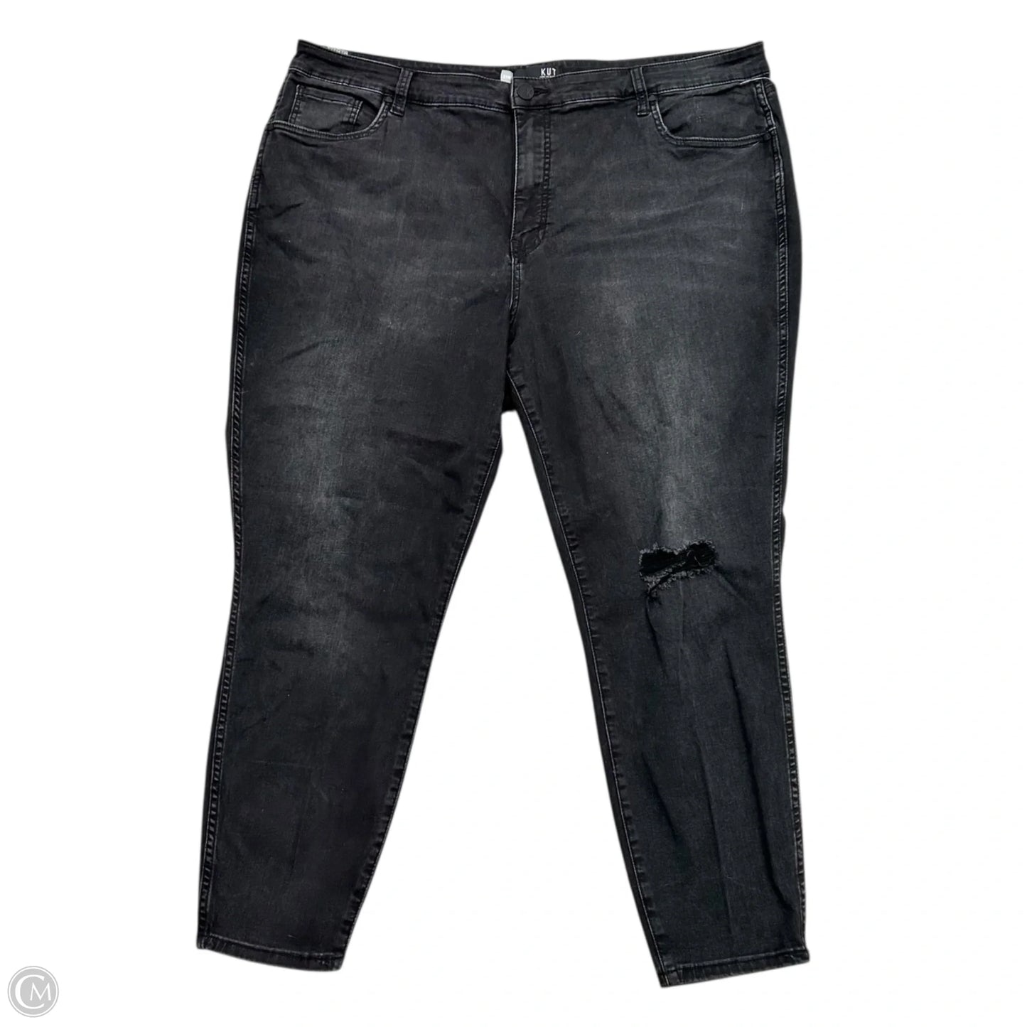 Jeans Skinny By Kut In Black Denim, Size: 22