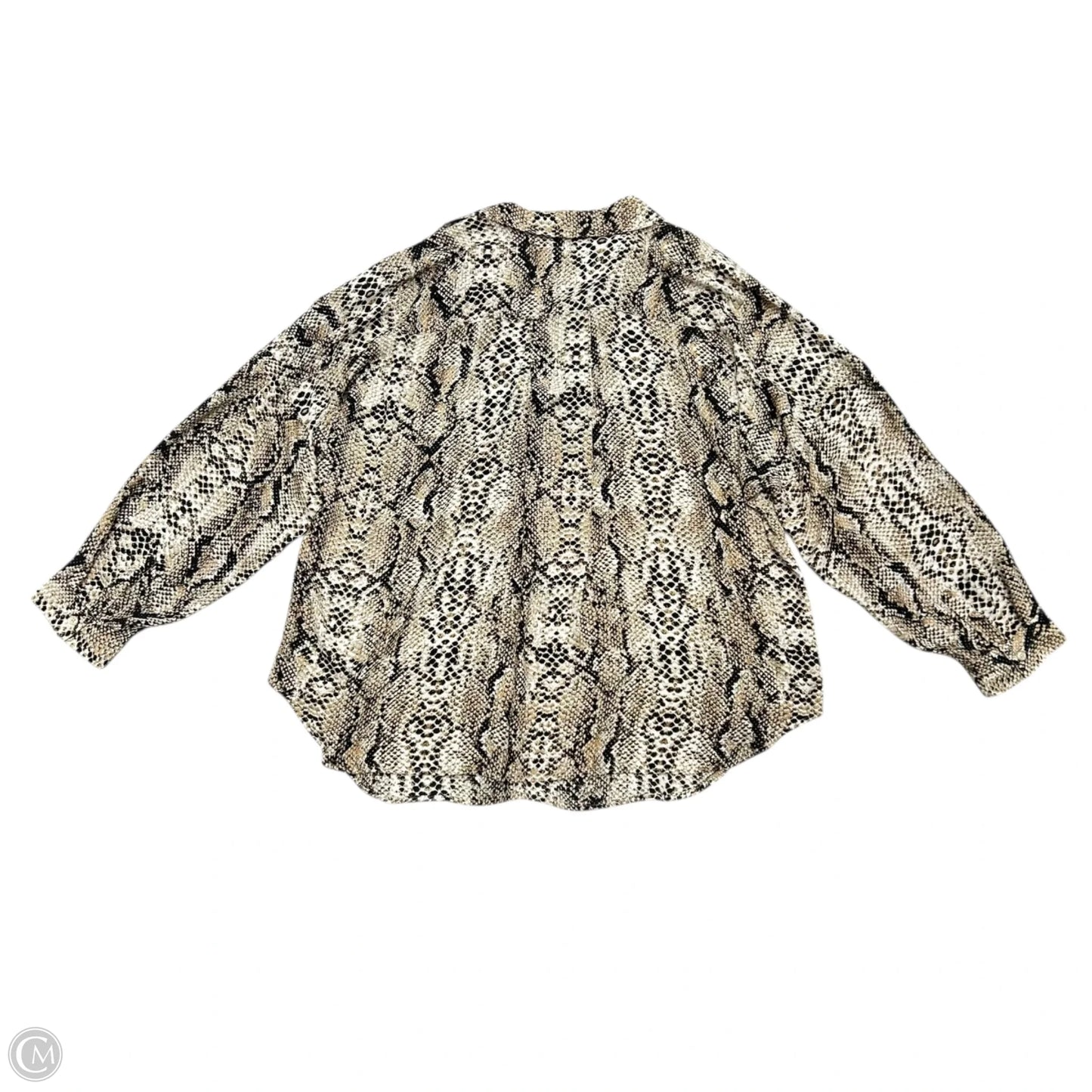 Top Long Sleeve By Not Your Daughters Jeans In Snakeskin Print, Size: 1x
