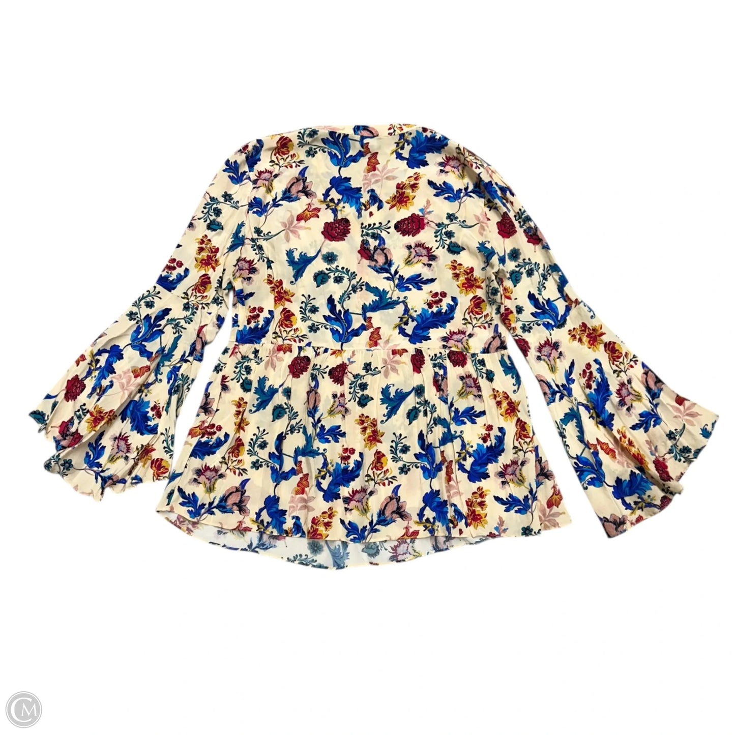 Top Long Sleeve By Anthropologie In Floral Print, Size: S