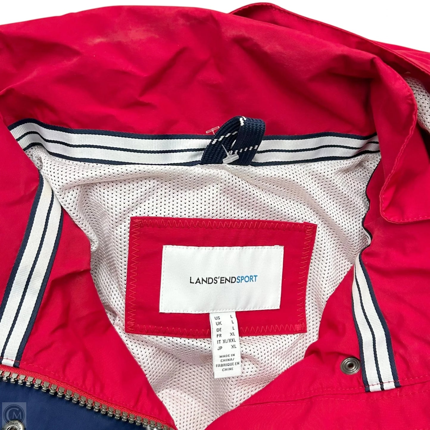 Jacket Windbreaker By Lands End In Red, Size: L