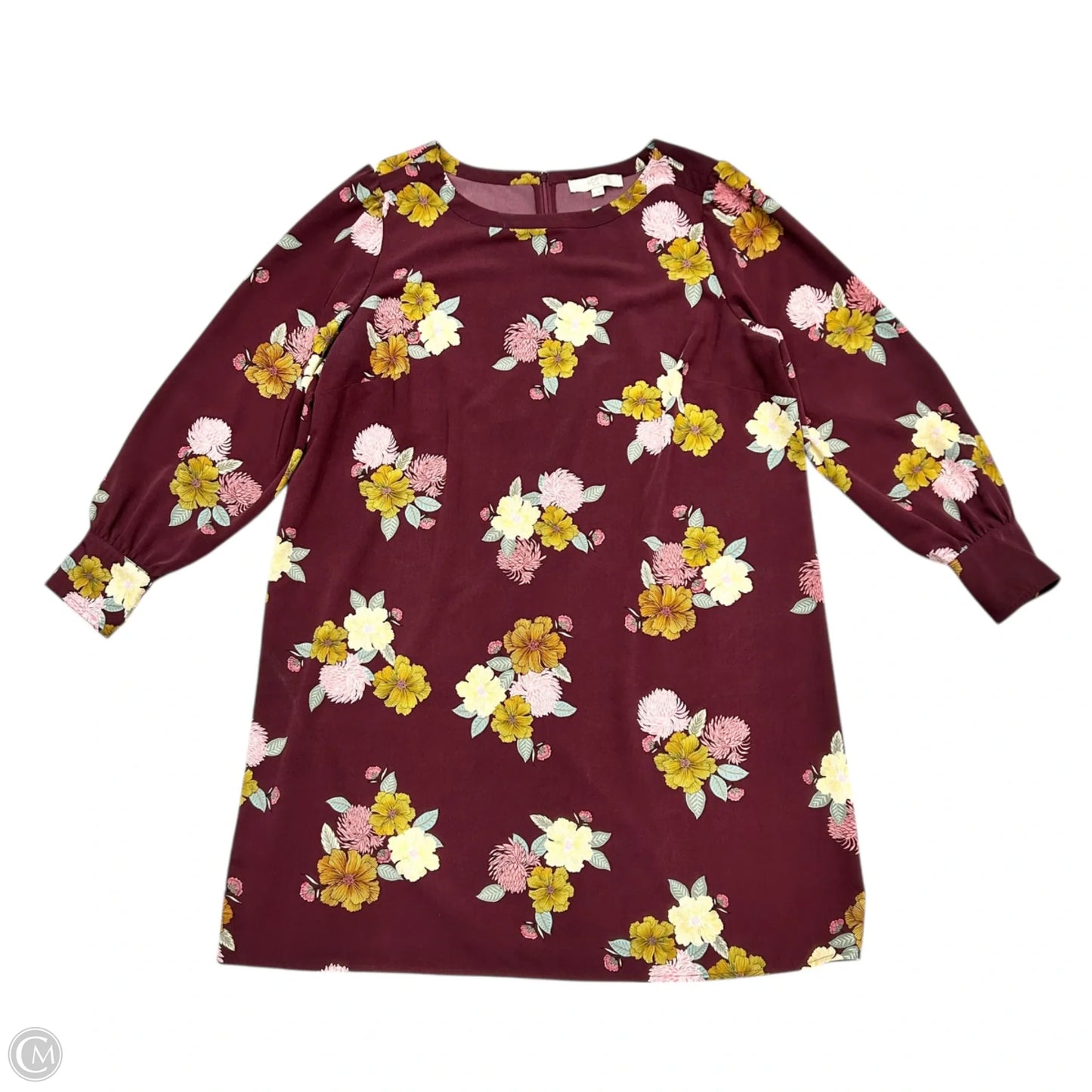 Dress Casual Short By Loft In Purple & Yellow, Size: 2x