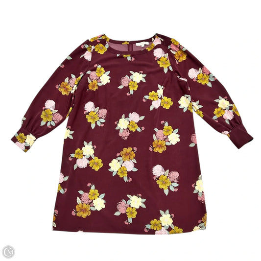 Dress Casual Short By Loft In Purple & Yellow, Size: 2x