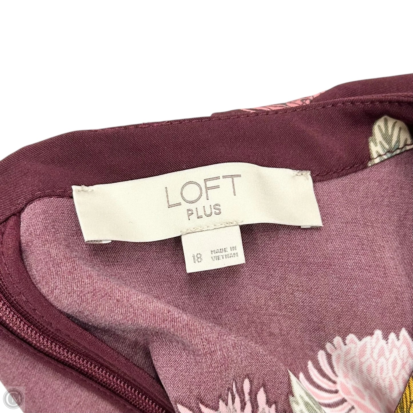 Dress Casual Short By Loft In Purple & Yellow, Size: 2x