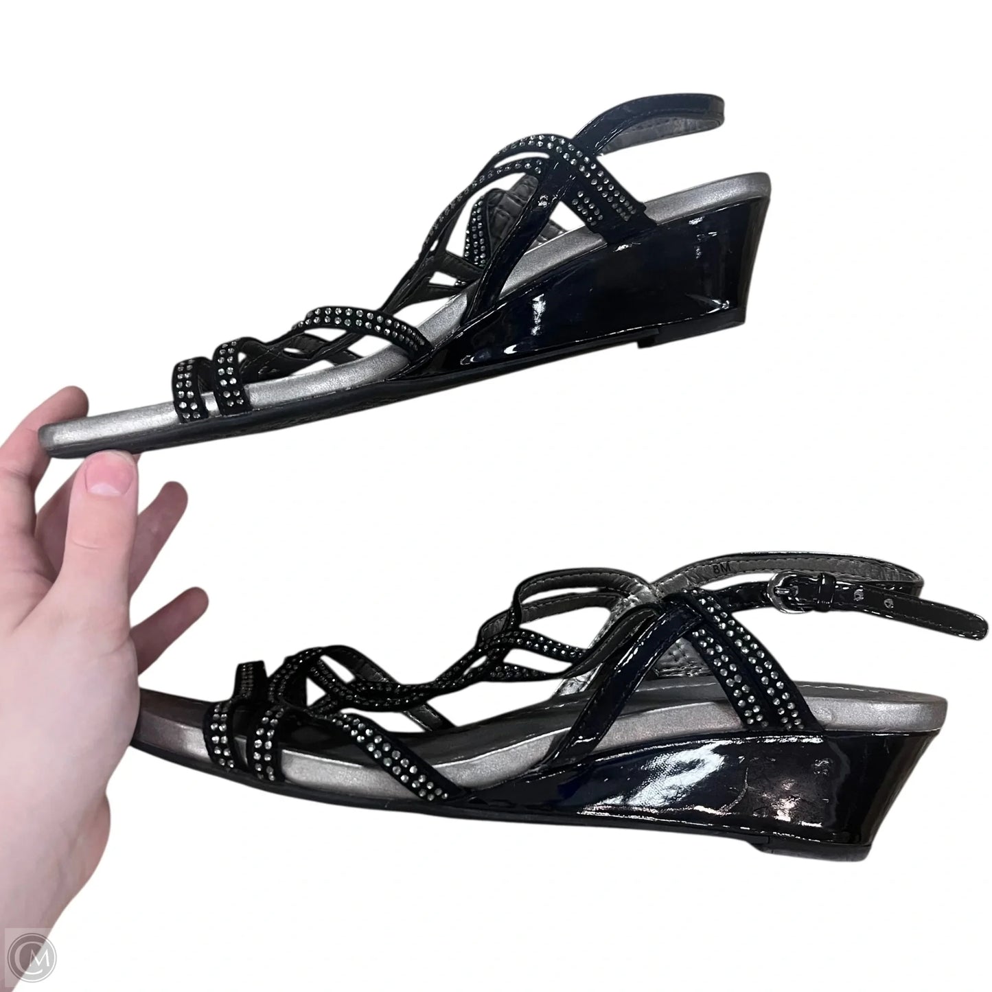 Sandals Heels Wedge By Bandolino In Black, Size: 8