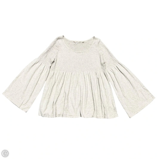 Top Long Sleeve By Knitted And Knotted In Cream, Size: Xl