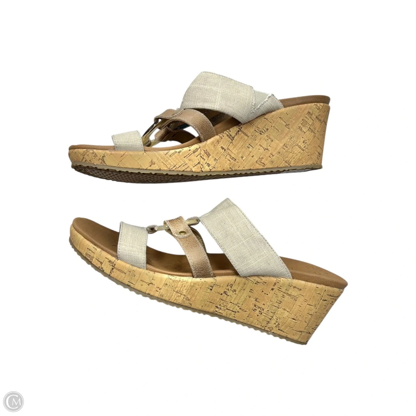 Sandals Heels Wedge By Skechers In Tan, Size: 9.5