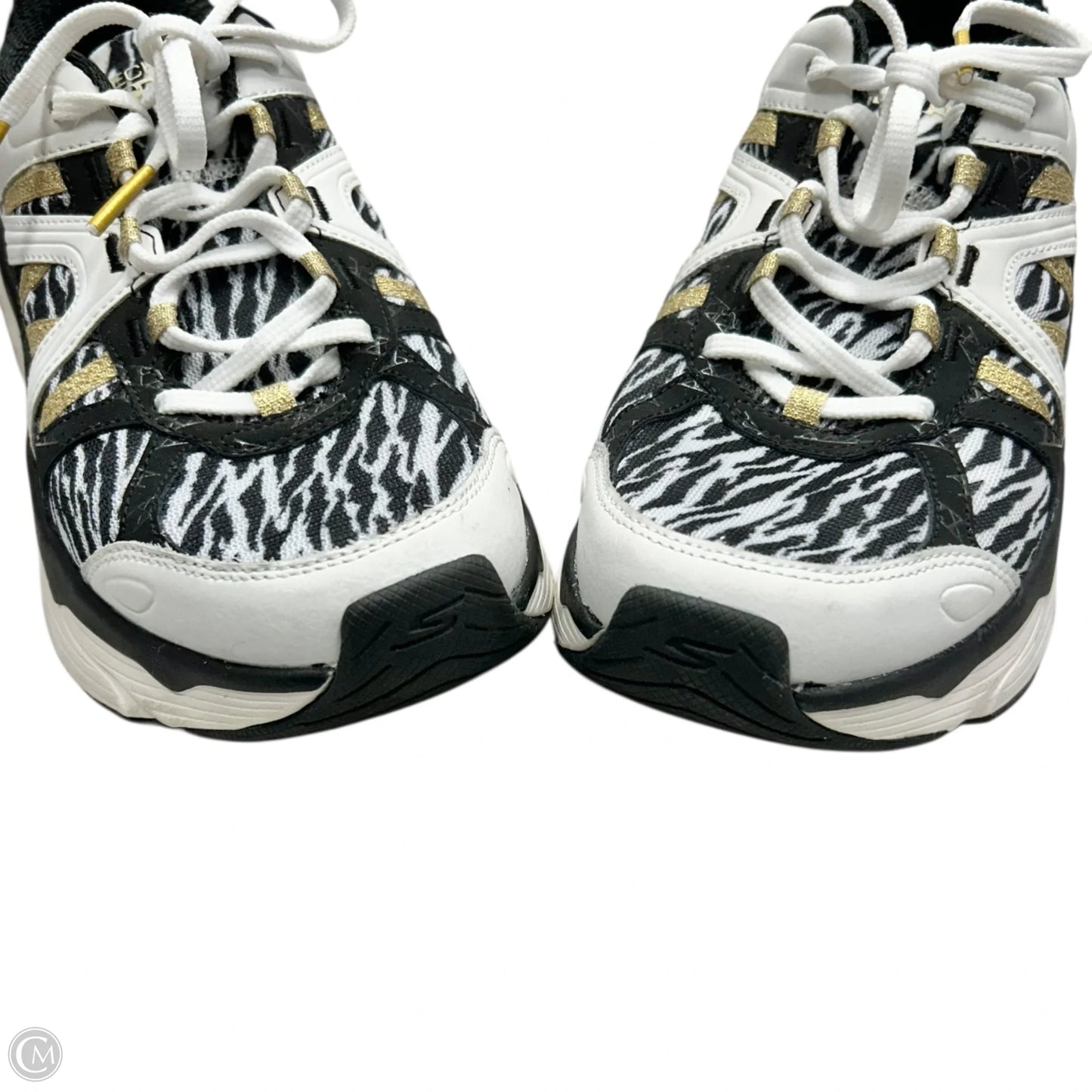 Shoes Athletic By Skechers In Black & Gold, Size: 7.5