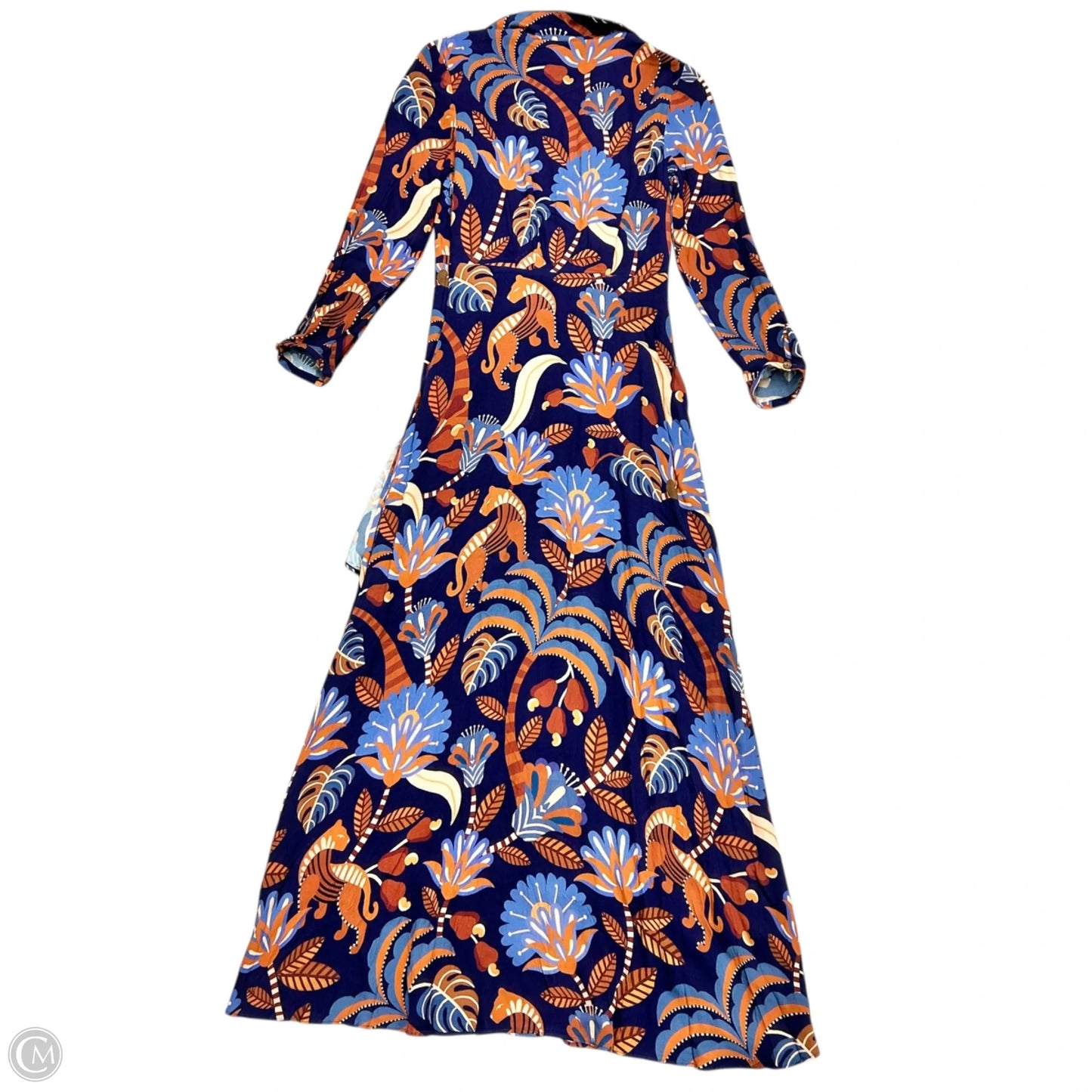 Dress Casual Maxi By Farm Rio In Blue & Brown, Size: Xs