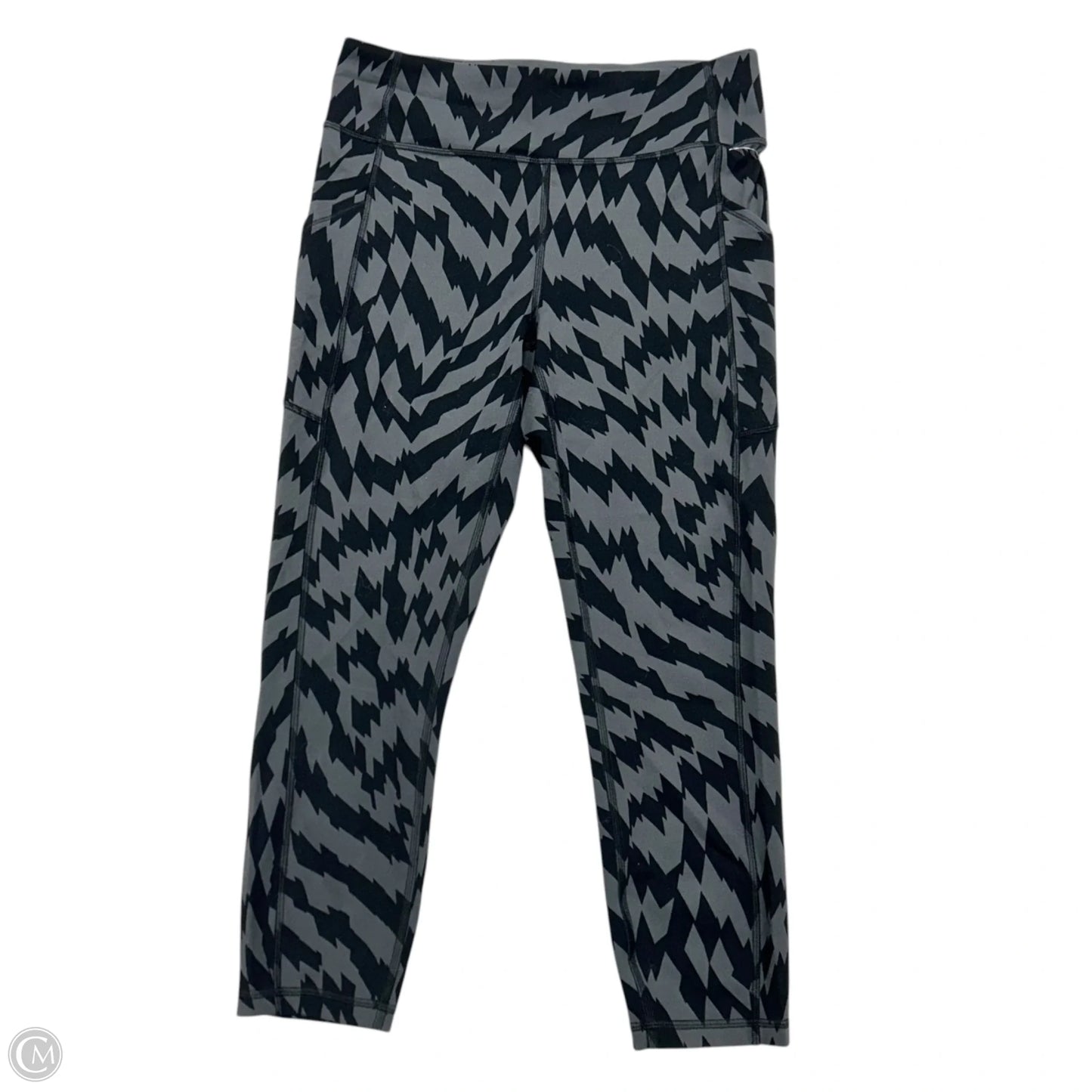 Athletic Leggings By Lululemon In Black & Grey, Size: M