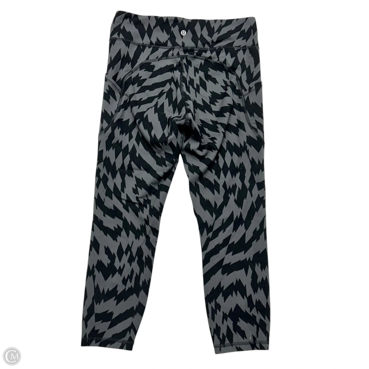 Athletic Leggings By Lululemon In Black & Grey, Size: M