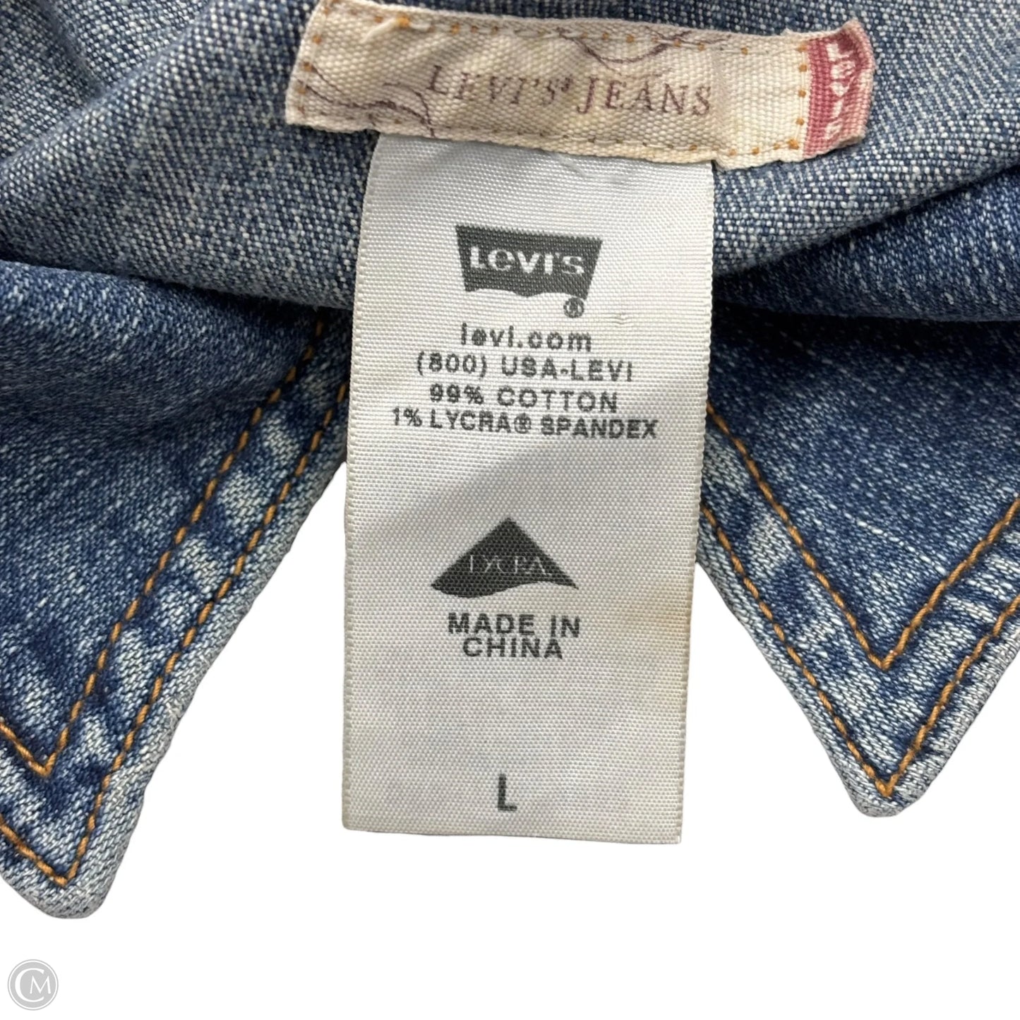 Jacket Denim By Levis In Blue Denim, Size: L